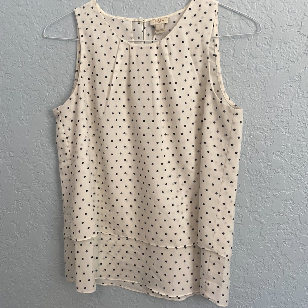 🤍 J. Crew Factory Polka Dot Tiered Sleeveless Top